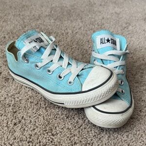 Converse Low Top Sneakers - Aqua Blue with White Accents M3/W5